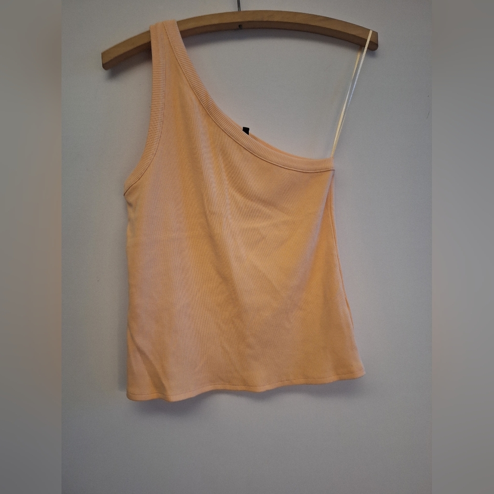 Massimo Dutti Peach One-Shoulder Women's Top